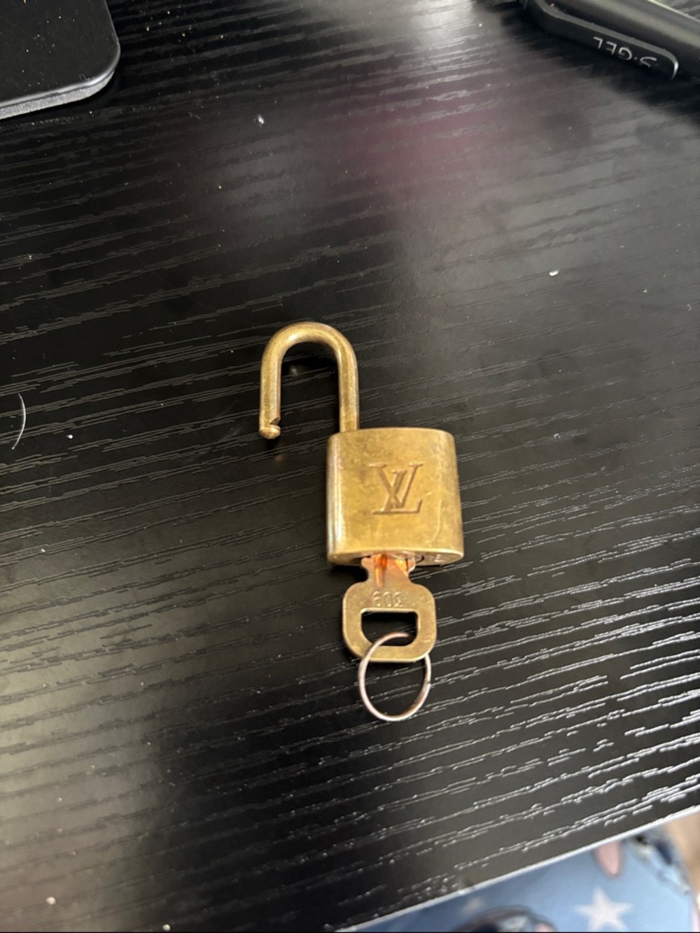 Louis Vuitton 309 Gold-tone Brass Padlock with LV Logo